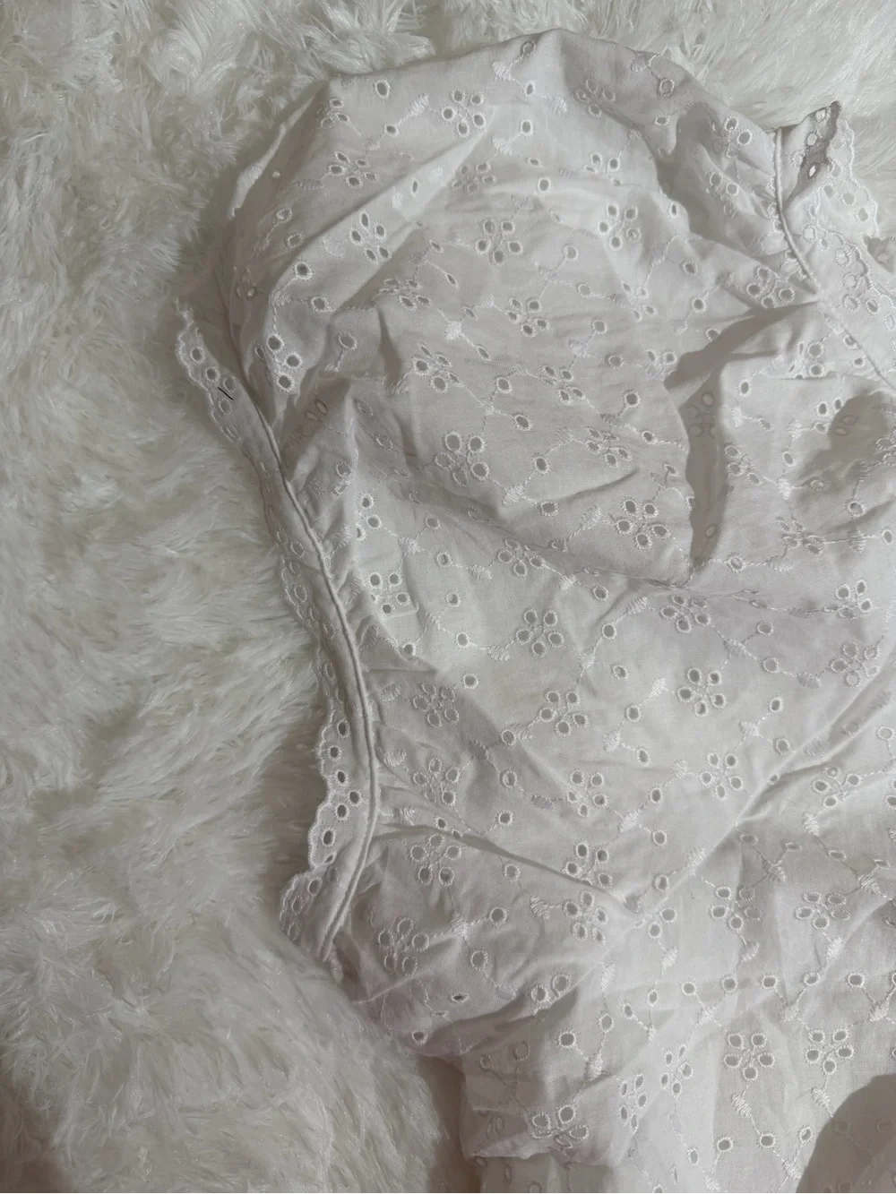 NWT J.Crew 3X Scallop Trim Eyelet Puff-Sleeve Top White Pointelle Blouse Shirt